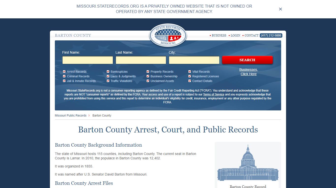 Barton County Arrest, Court, and Public Records
